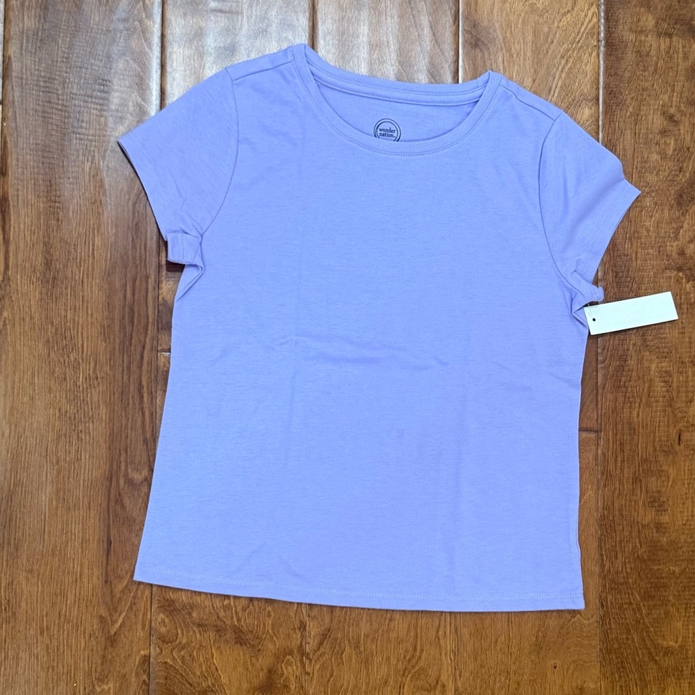 NWT Size Medium (7-8) Wonder Nation Plain Purple T-Shirt
